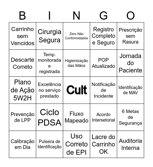 Bingo da Qualidade Bingo Card