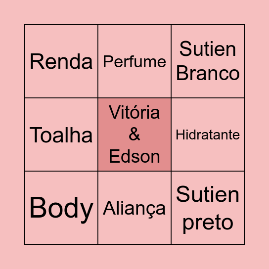 Chá de Langerie da vitória Bingo Card