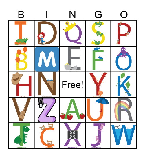Bingo A - Z Bingo Card