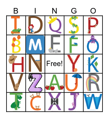 Bingo A - Z Bingo Card