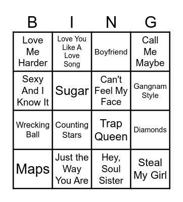 RA Program Music Bingo 2026 Bingo Card