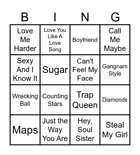 RA Program Music Bingo 2026 Bingo Card