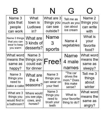 BINGO! Bingo Card
