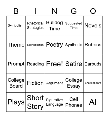 It's Lit! Bingo Card
