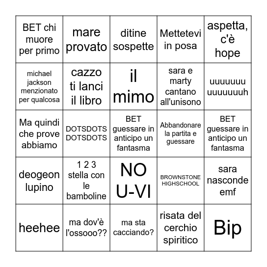 Bingo 3 Bingo Card