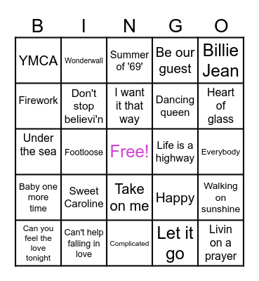 Musical Bingo! Bingo Card
