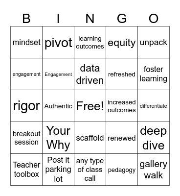 PD Week Bingo Card