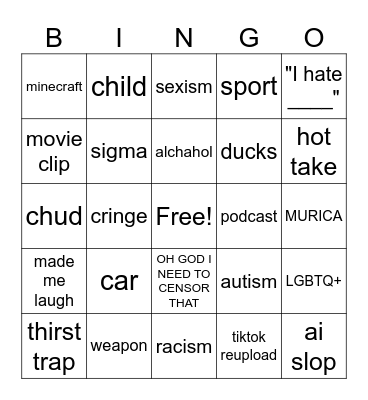IGR bingo Card