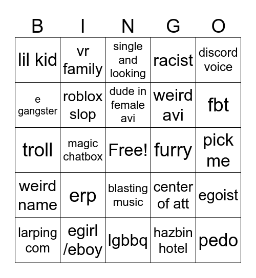vr bingo Card