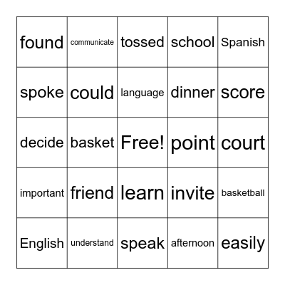 A  Whole New Game Bingo Card