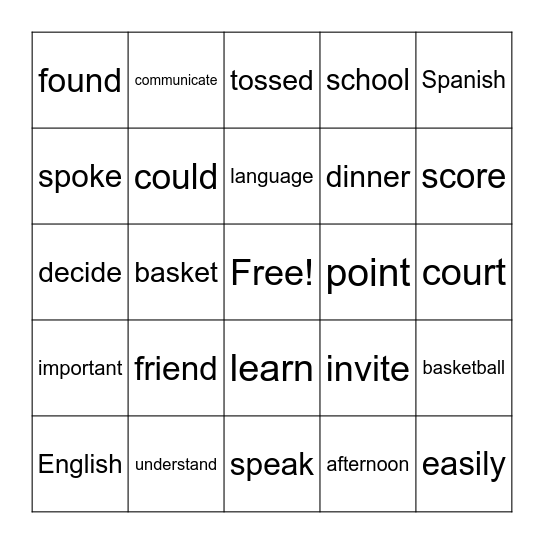 A  Whole New Game Bingo Card
