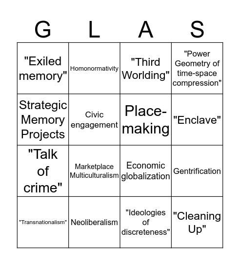 "GLOBAL ASIA IN CHICAGO" PART 1 Bingo Card