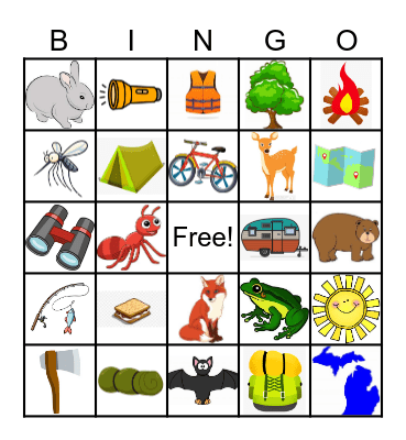Camping Bingo Card