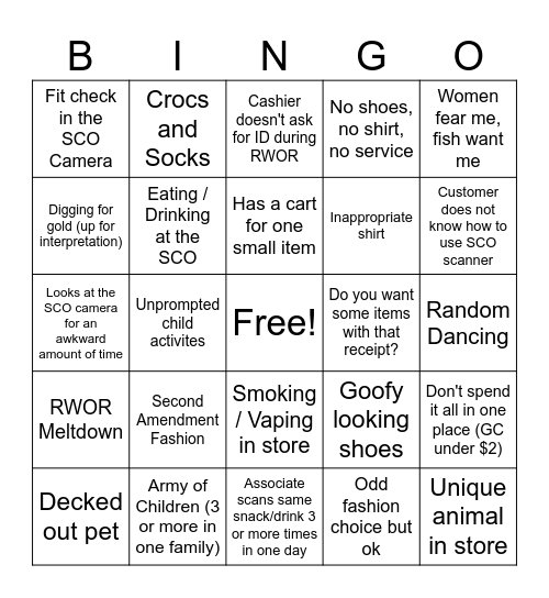 Transaction Review Bingo Card