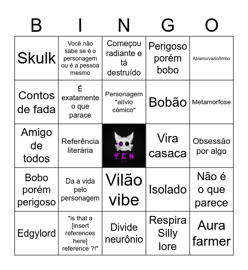 Experiência de player e personagem Bingo Card