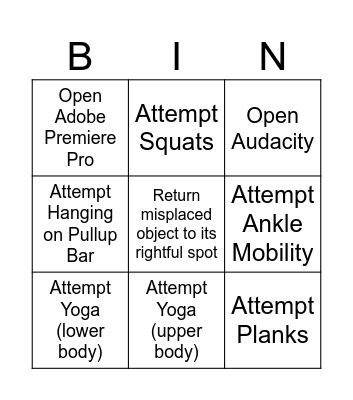 Habit Bingo Card