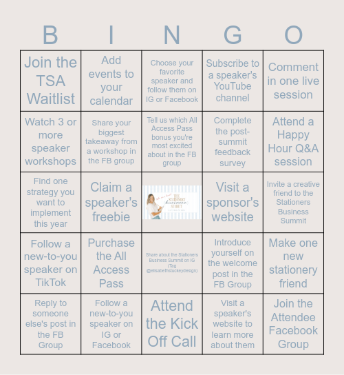 Stationery Business Summit 2026 Bingo Card