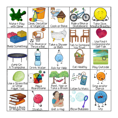 Coping Skills Bingo Card