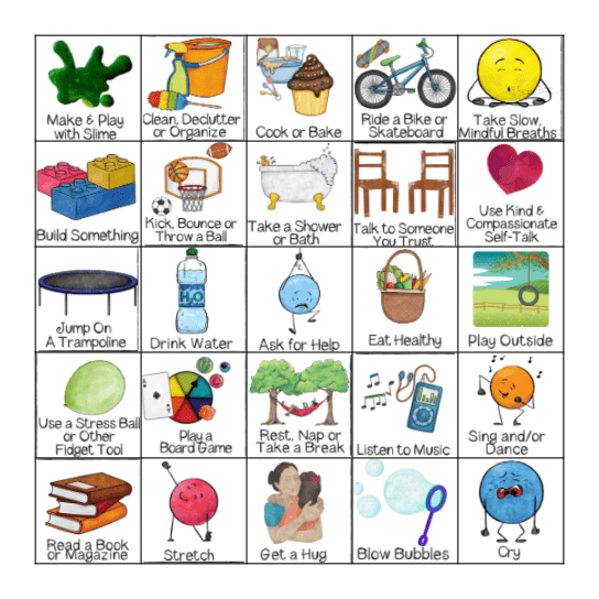 Coping Skills Bingo Card