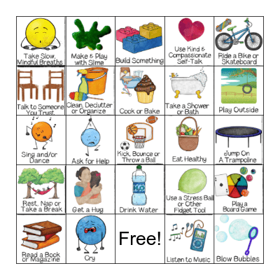 Coping Skills Bingo Card