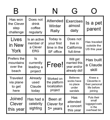 Campfire 2026 Bingo Card