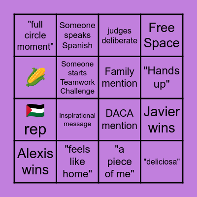 No Borders, Just Flavors Bingo Card
