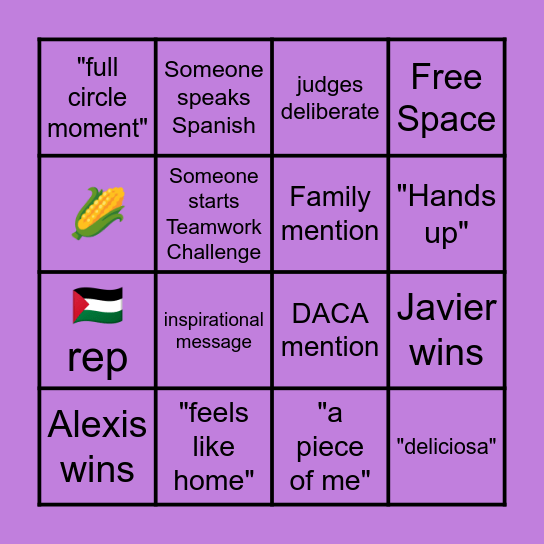 No Borders, Just Flavors Bingo Card