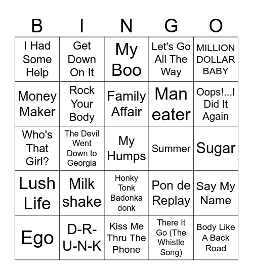 Game 2: Tequila Made Me Do It Again Bingo Card