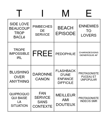 GOLDEN TIME Bingo Card