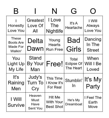 LADIES NIGHT Bingo Card