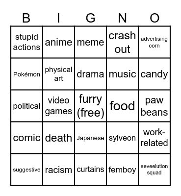 twitter Bingo Card