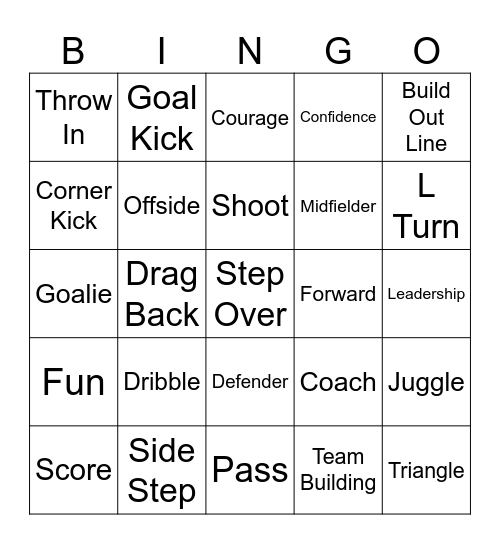 Soccer Bingo Card