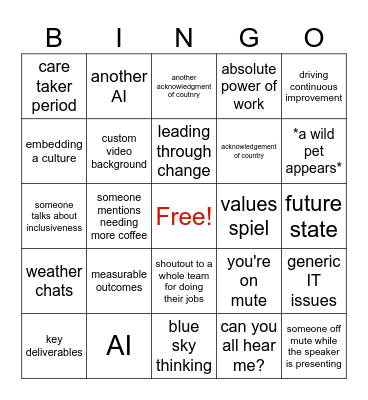 corpo bingo 2 Bingo Card