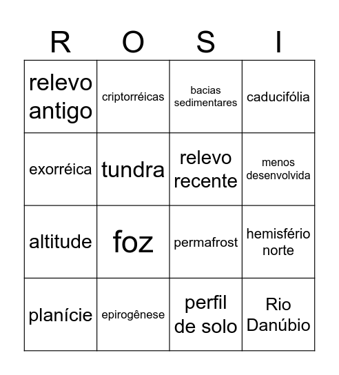 BINGO DE GEOGRAFIA Bingo Card
