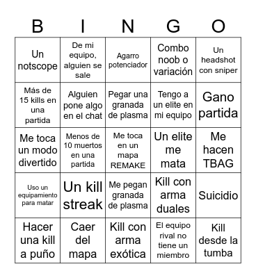 Halo BINGO 2° Bingo Card