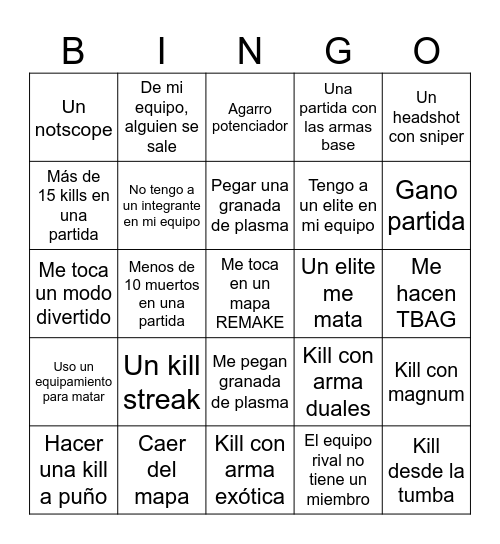 Halo BINGO Card
