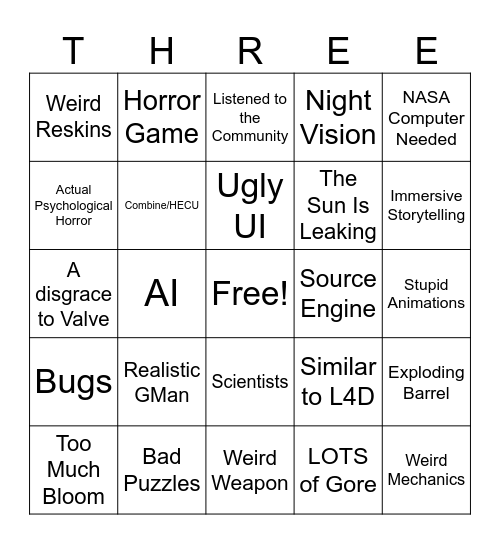 Project Three Bingo Card