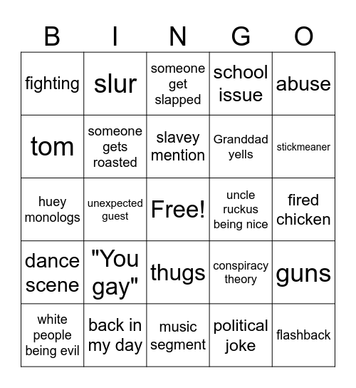 BOONDOCKS BINGO Card
