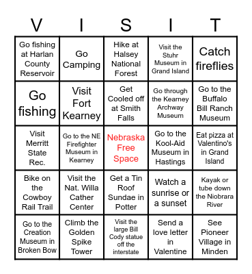 CENTRAL NEBRASKA Bingo Card