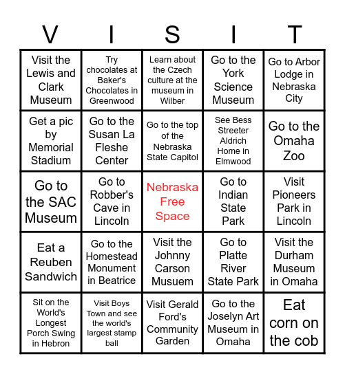EASTERN NEBRASKA Bingo Card