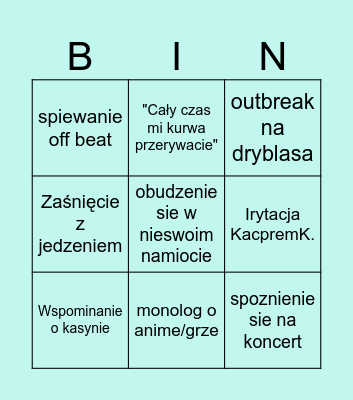 Ignacy Polewacy Woodstockacy Bingo Card