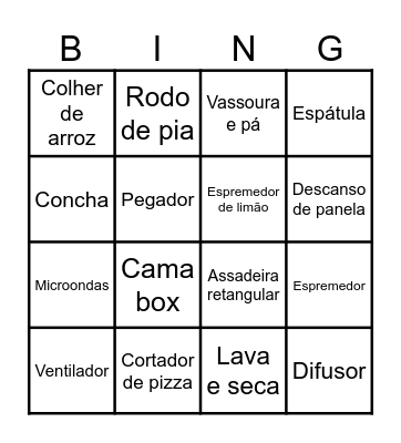 CHÁ DE PANELA Bingo Card
