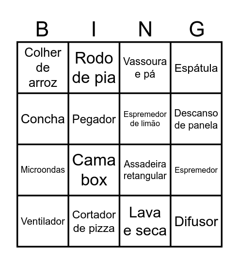 CHÁ DE PANELA Bingo Card