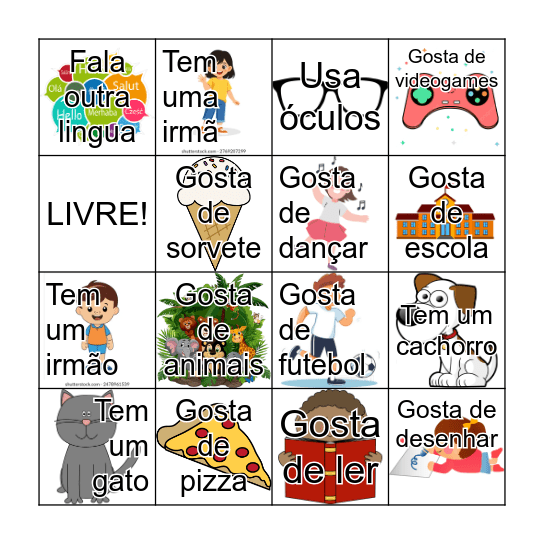 Bingo Humano Bingo Card