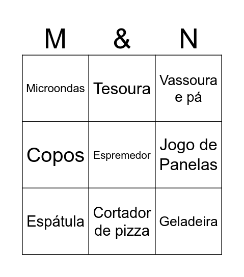 CHÁ DE PANELA Bingo Card