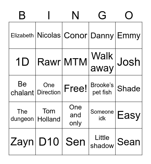 The Abyss Bingo Card