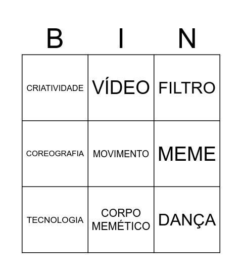 Bingo Corpo Memético Bingo Card