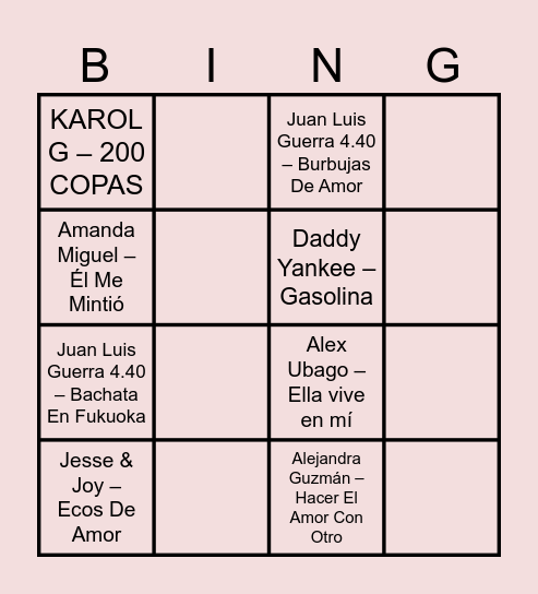 Cumpleaños 26 Dany Bingo Card