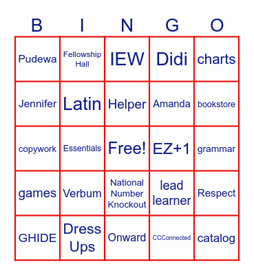 CC Farragut Essentials Orientation Bingo Card