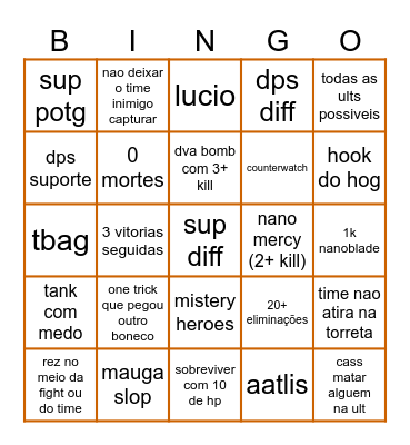 overwatch 2026 Bingo Card